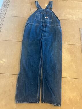 Round House Blue Jean Overalls Men 46x30 USA Western Chore Barn Cowboy Paint
